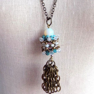 COPY - Pam Hiran Tasseled Turquoise Necklace Anthroplogie